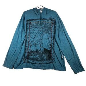 SURE Life  Tree‎ Shirt Hoodie Double Sided Print Green Medium